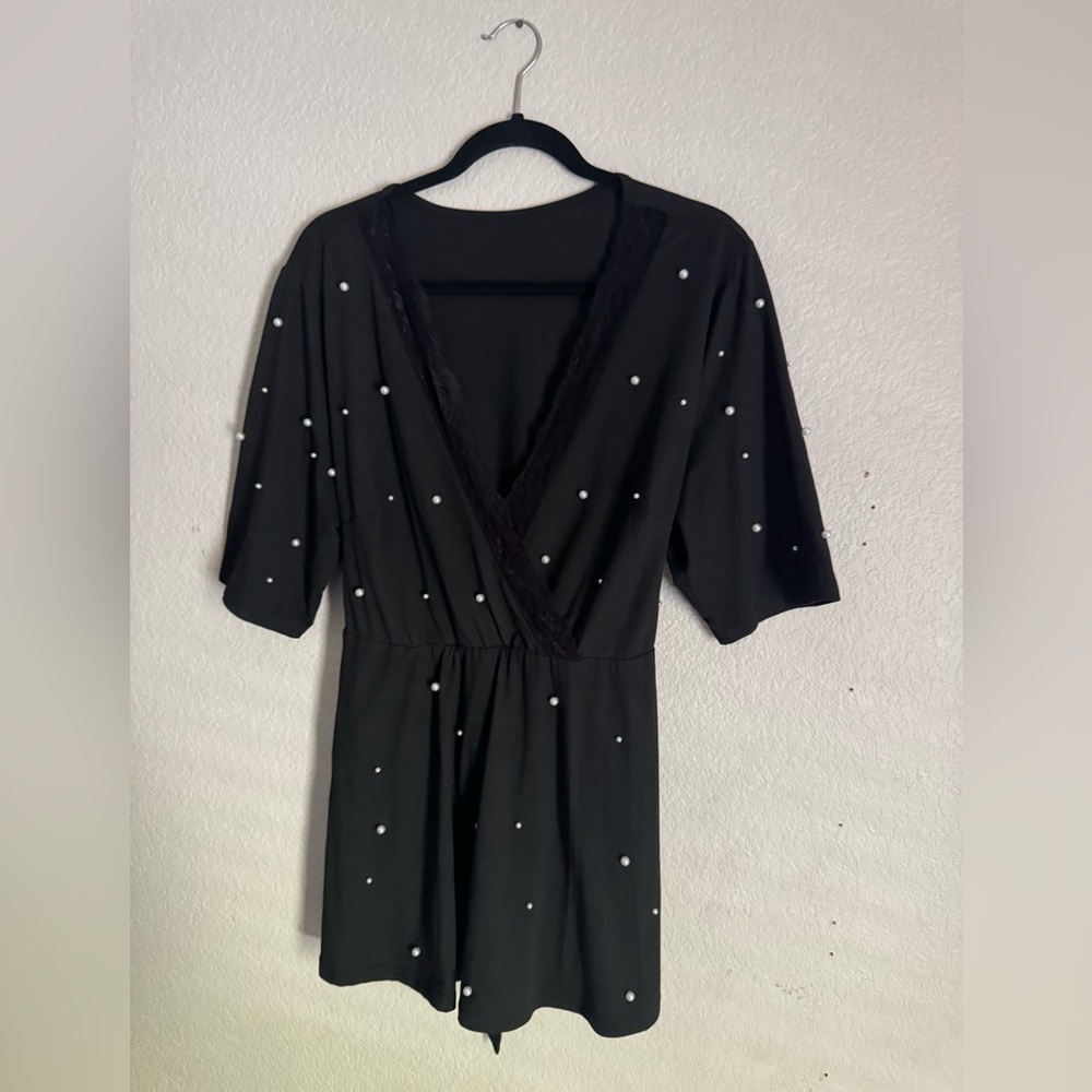 SHEIN pearl tie top